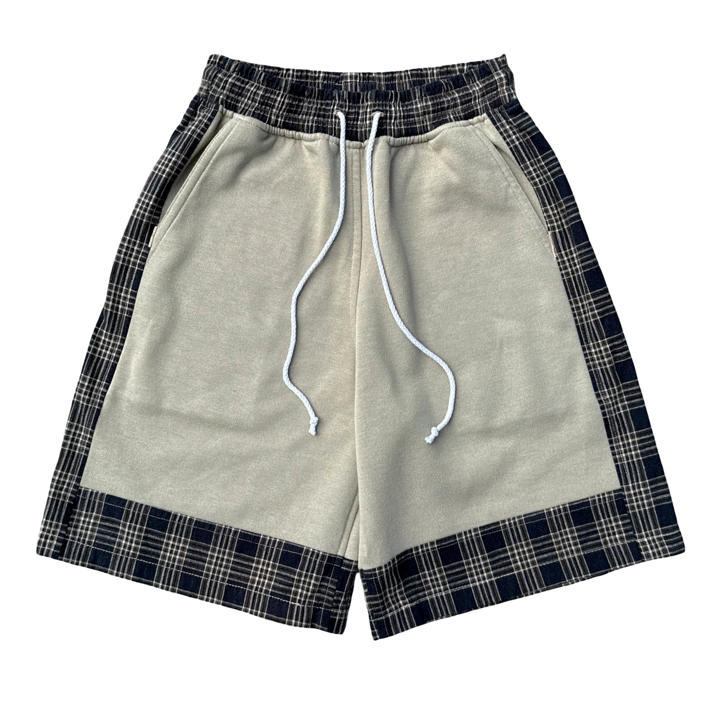 Beige Paneled Sweatshorts [M]