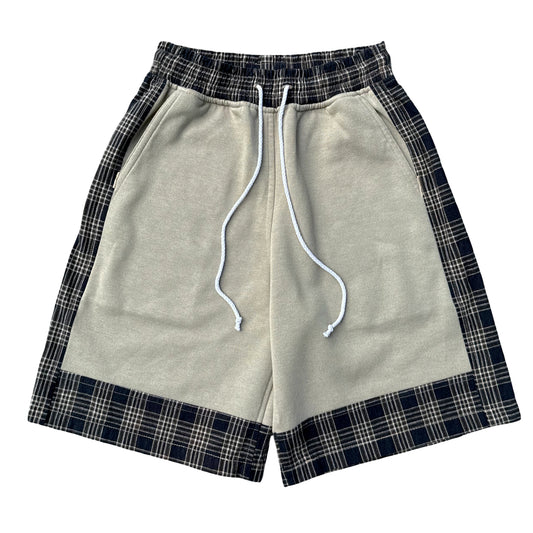Beige Paneled Sweatshorts [M]