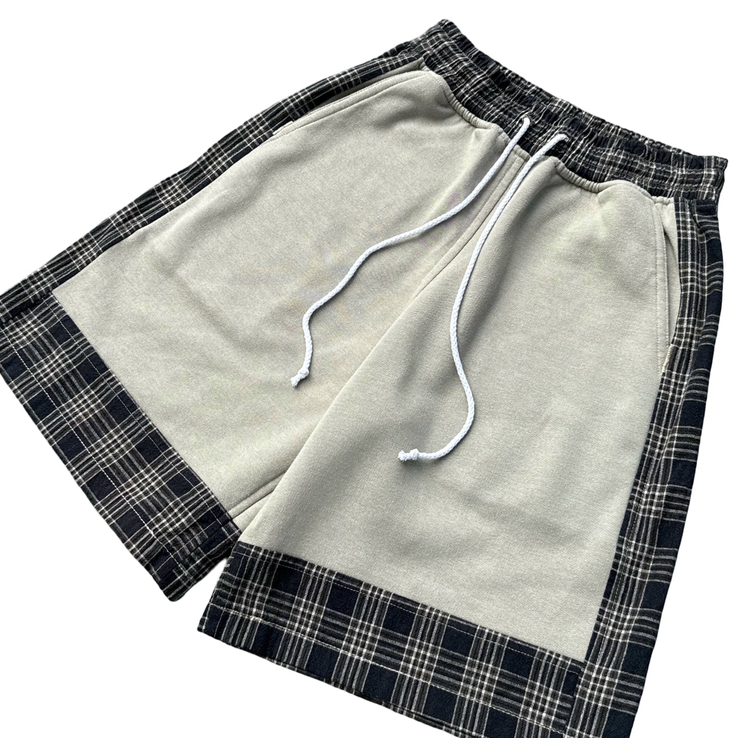 Beige Paneled Sweatshorts [M]
