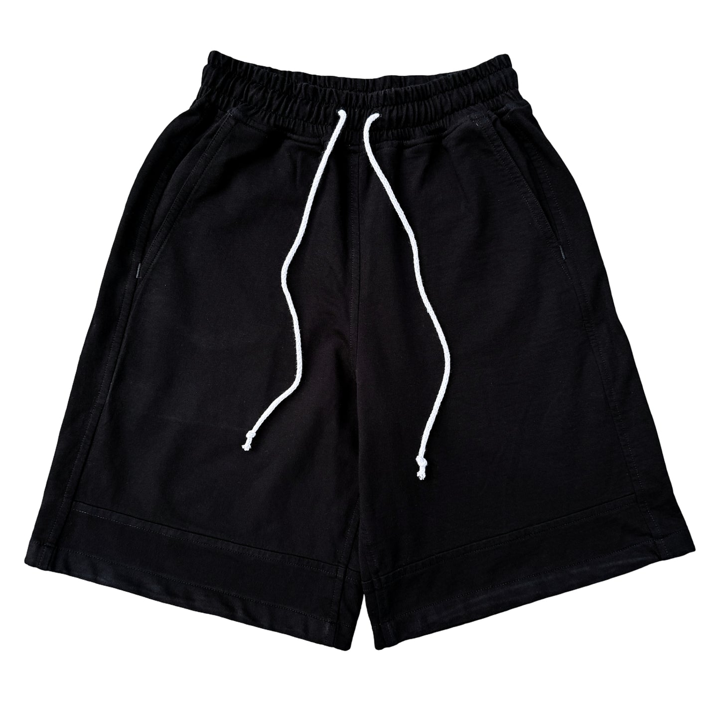 Black Paneled Sweatshorts