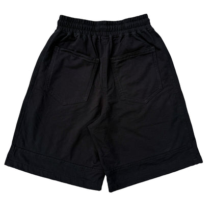 Black Paneled Sweatshorts