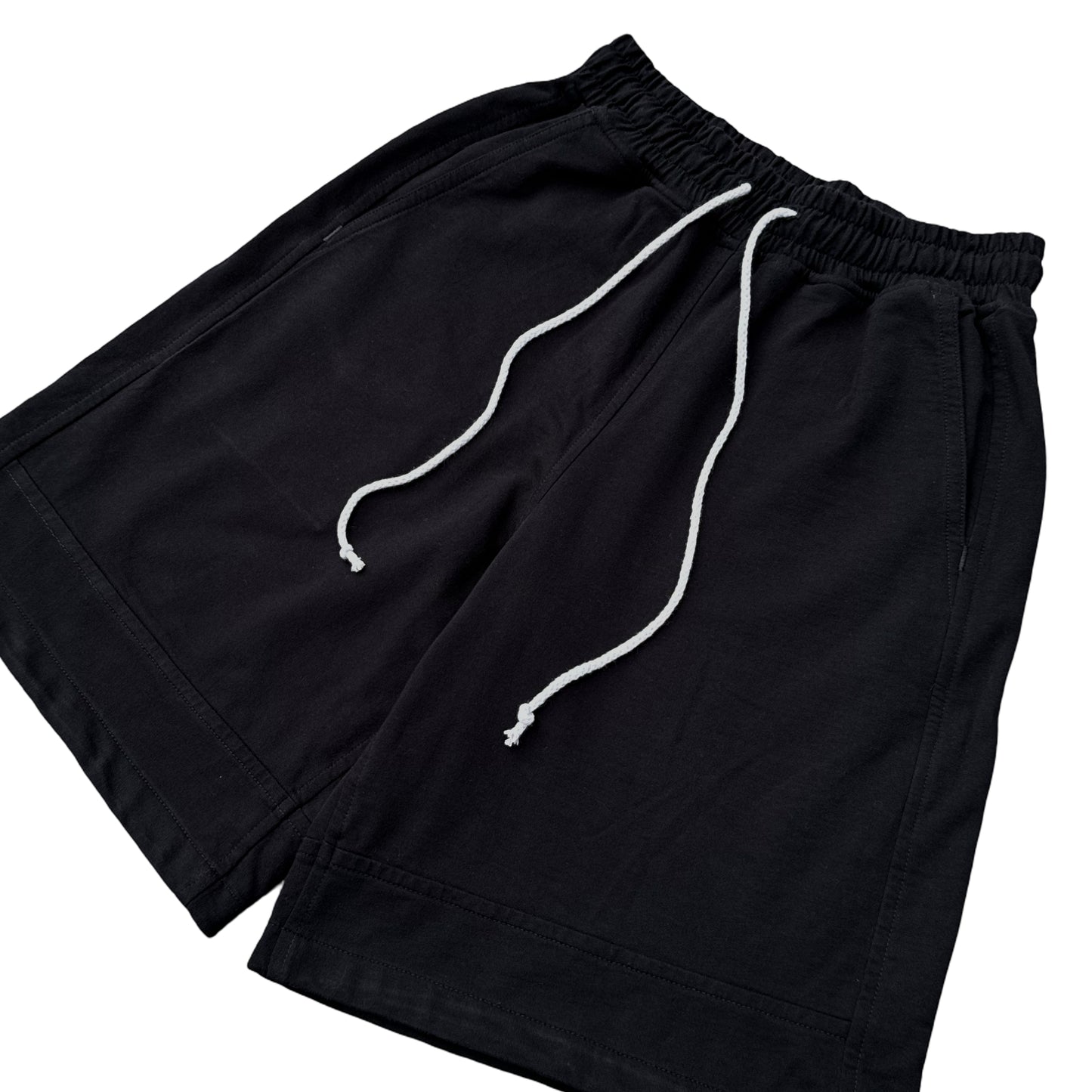 Black Paneled Sweatshorts