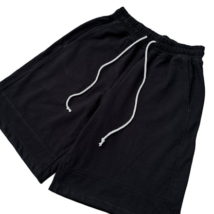 Black Paneled Sweatshorts